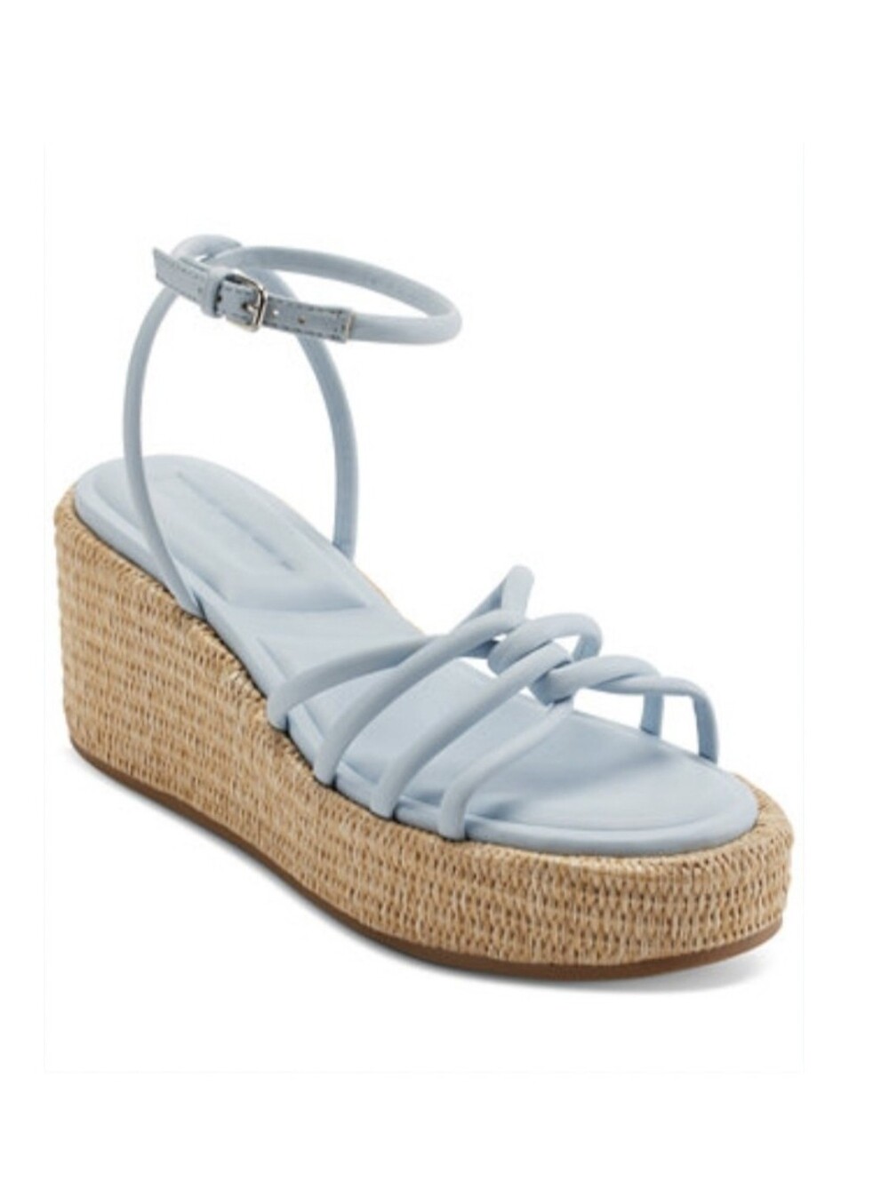 New Light Blue Wedge Sandal Sky Blue Heel Baby Blue Sandal Straw Wedge Heel DKNY